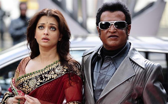 Aishwarya Rai Bachchan and Rajinkanth in Robot