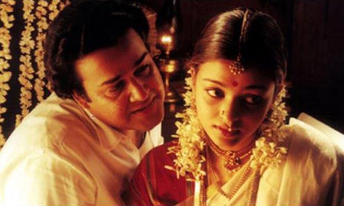 Mohanlal and Aishwarya Rai in Iruvar