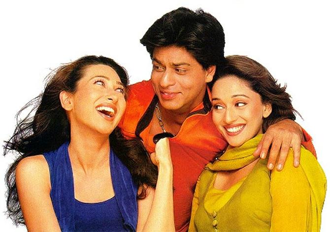 Karisma Kapoor, Shah Rukh Khan and Madhuri Dixit