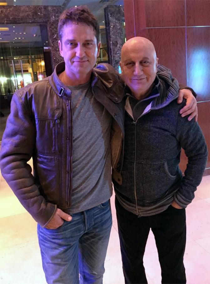 Gerard Butler and Anupam Kher