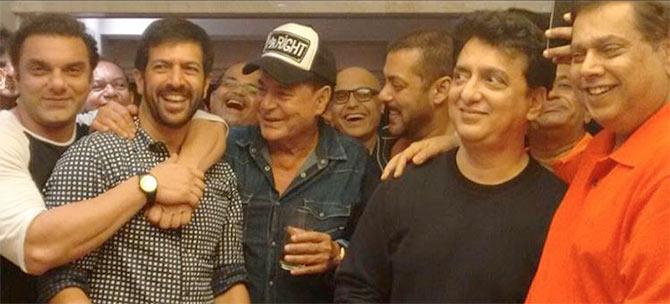 Sohail Khan, Kabir Khan, Salim Khan, Salman Khan, Sajid Nadiadwala and David Dhawan