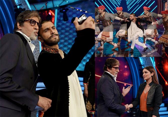 Amitabh Bachchan, Ranveer Singh and Parineeti Chopra