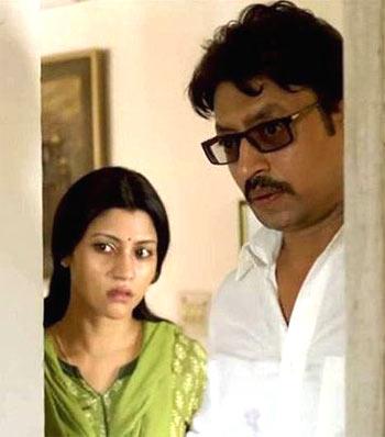 Konkona Sensharma and Irrfan Khan in a scene from Talvar.