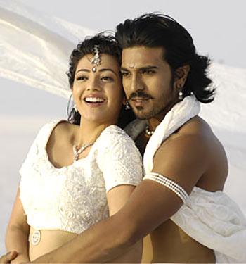 Kajal Agarwal and Ram Charn Teja in Magadheera