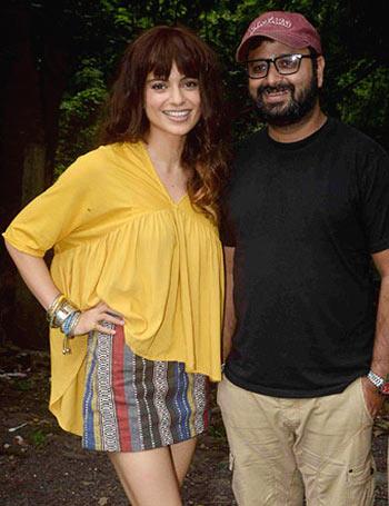 Kangna Ranaut and Nikhil Advani on the sets of Katti Batti