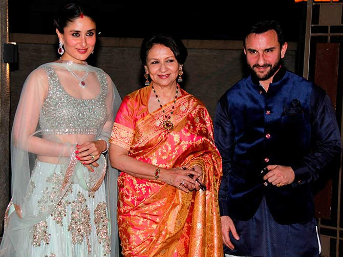 Sharmila Tagore with Kareenaand Saif