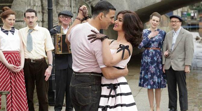 Akshay Kumar and Illena D'Cruz in Rustom