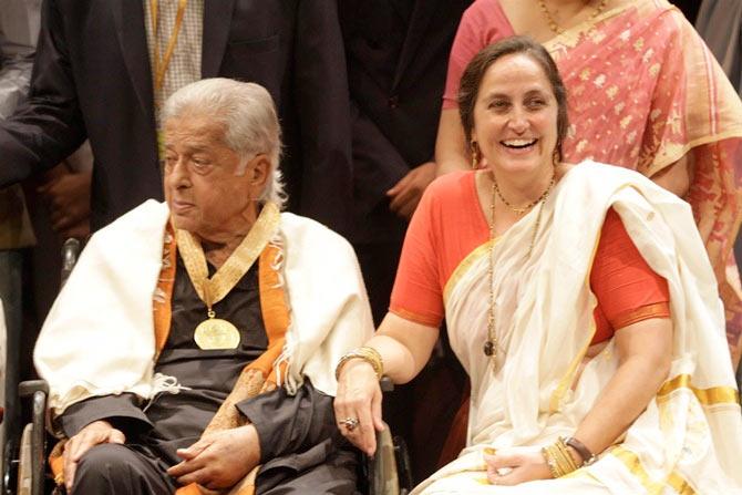 Sanjna Kapoor with her father, Shashi Kapoor