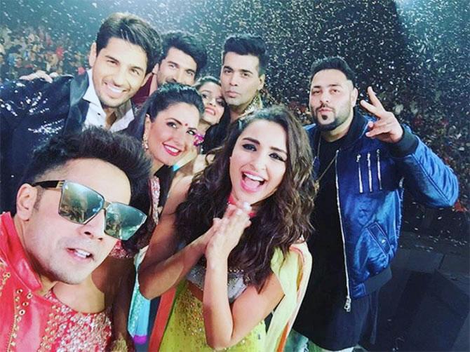 Varun Dhawan, Sidharth Malhotra, Aditya Roy Kapur, Alia Bhatt, Karan Johar, Badshah, Katrina Kaif and Parineeti Chopra