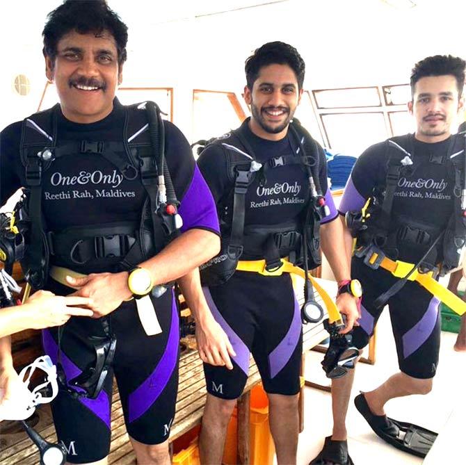 Nagarjuna with sons