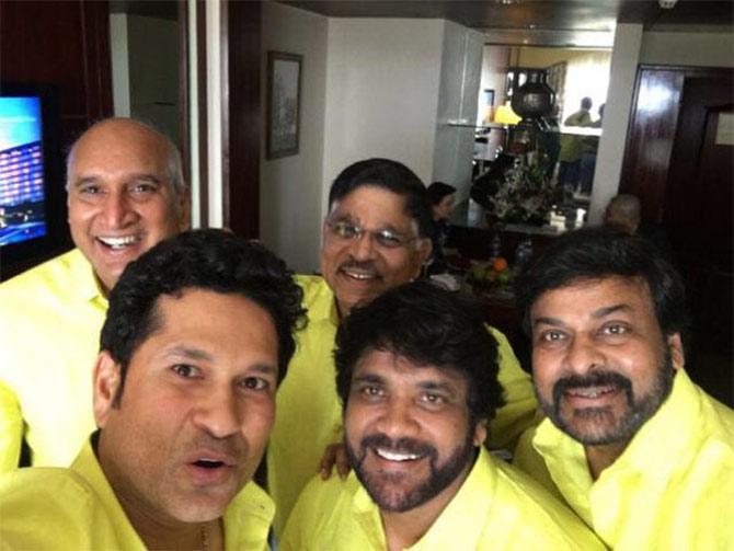 Nagarjuna with Sachin