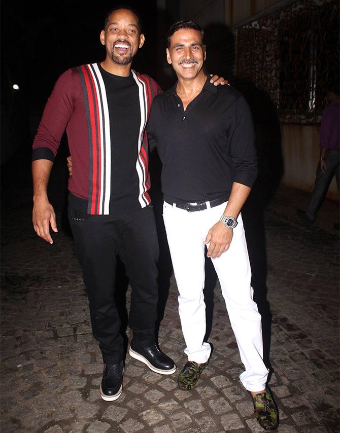 PIX: Akshay parties with Will Smith - Rediff.com Movies