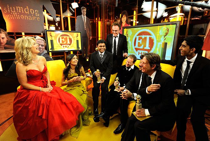 Slumdog Millionaire cast at the Golden Globes