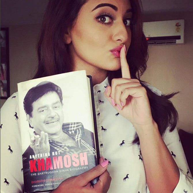 Sonakshi promotes the father's book