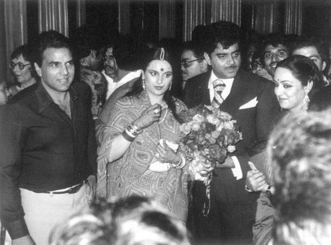 Dharmendra, Poonam, Shatrughan Sinha and Hema Malini