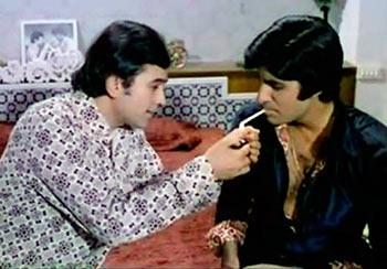 Amitabh Bachchan and Rajesh Khanna in Namak Haraam