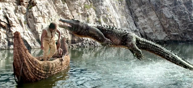 Hrithik fights the croc in Mohenjo Daro