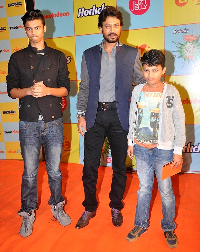 Irrfan with his sons, Babil and Ayan