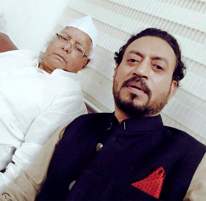 Irrfan Khan with Lalu Prasad Yadav