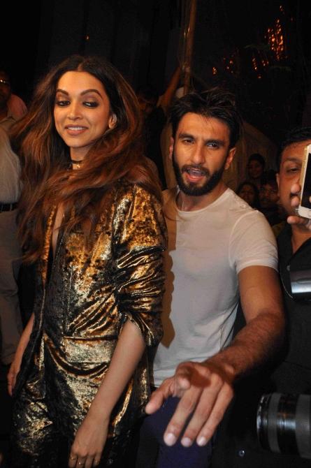 Ranveer Singh and Deepika Padukone are all smiles for the cameras