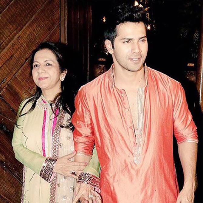 Varun Dhawan with mother