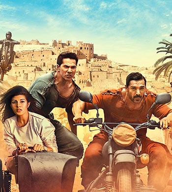 Jacqueline Fernandez, Varun Dhawan, John Abraham in Dishoom