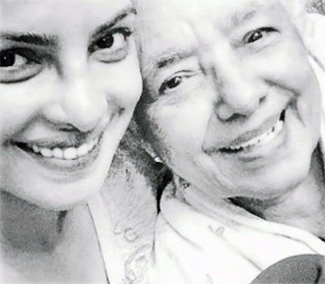 Priyanka Chopra with her maternal grandmother