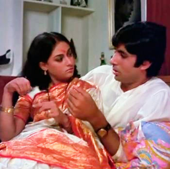 Amitabh Bachchan and Jaya Bachchan in Abhimaan