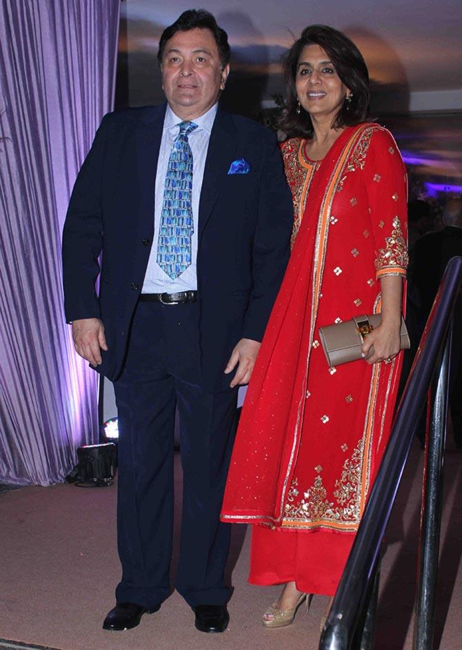 PIX: Sanjay Dutt, Manyata at a wedding - Rediff.com Movies