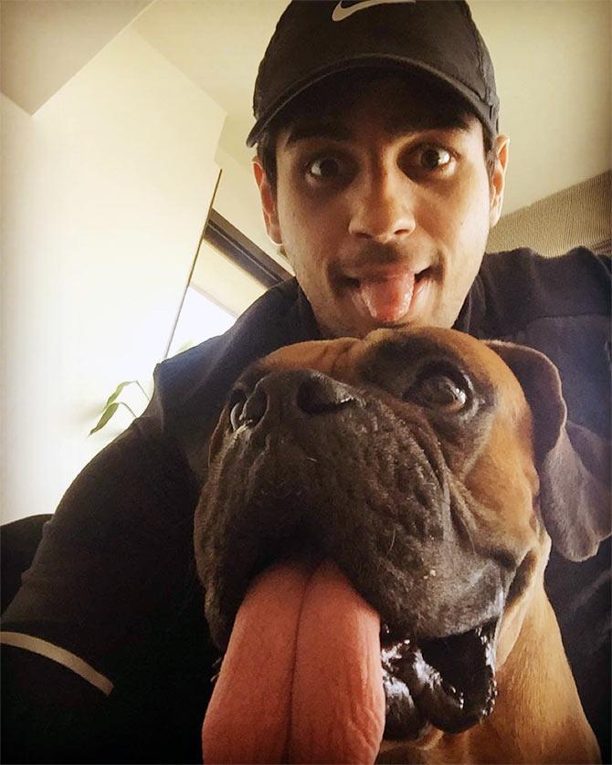 Sidharth Malhotra with his dog Oscar