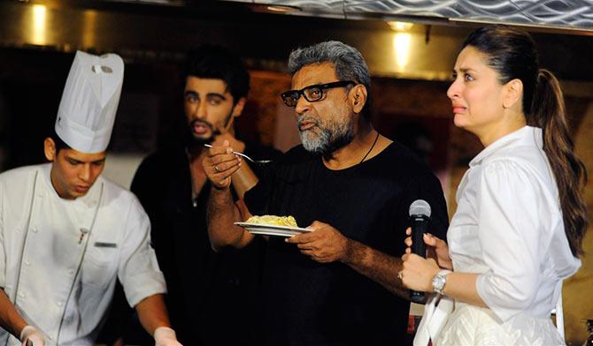 Arjun Kapoor, R Balki, Kareena Kapoor at the promotions of Ki & Ka