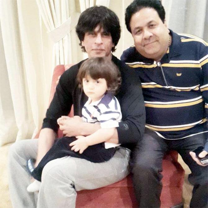 Shah Rukh Khan, AbRam Khan and Rajeev Shukla