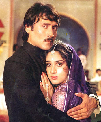 Jackie Shroff and Meenakshi Sheshadri in Hero