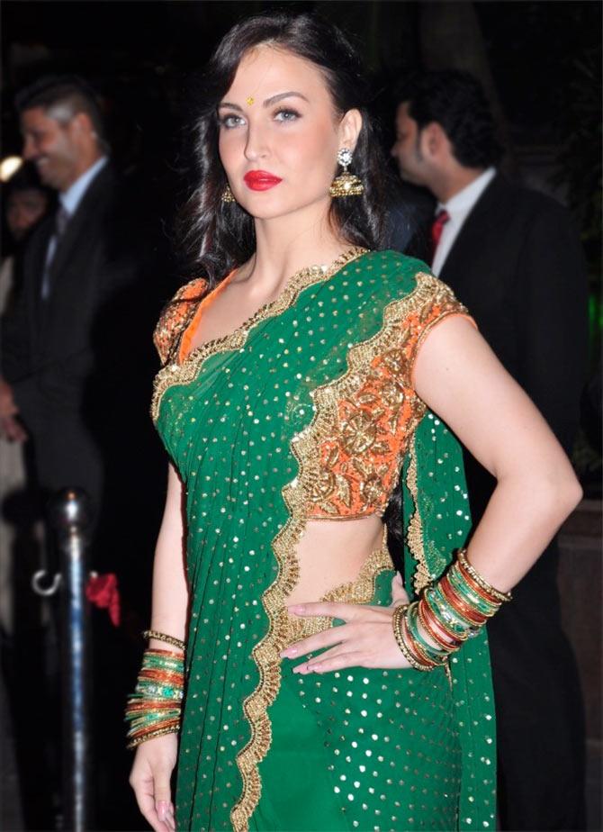 elli avram in green saree