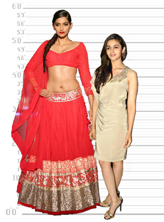 Sonam Kapoor tallest and Alia Bhatt shortest actresses in Bollywood