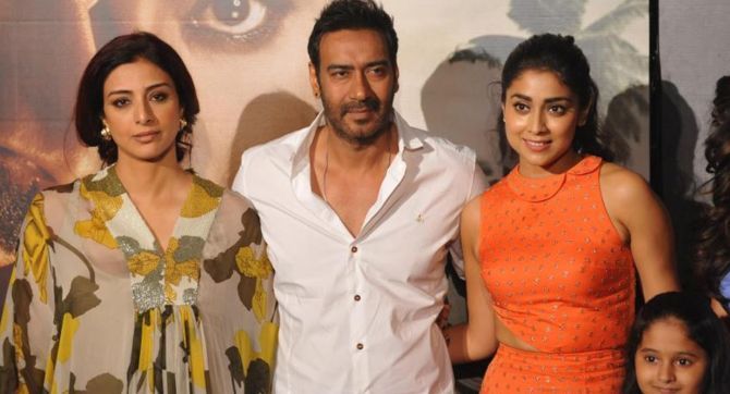 Tabu, Ajay Devgn, Shriya Saran and Mrinal Jadhav