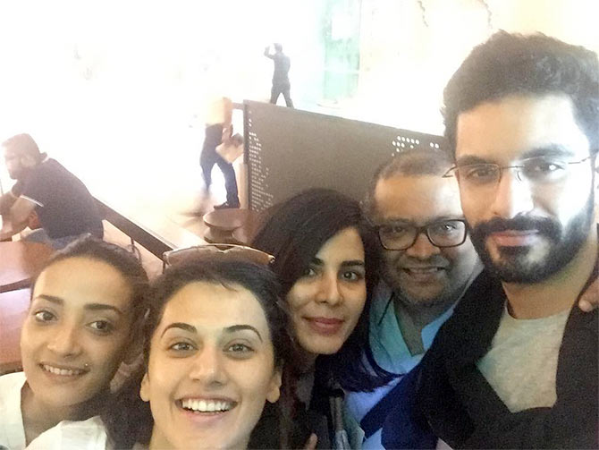 Andrea Tariang, Taapsee Pannu, Kirti Kulhari, Aniruddha Roy Chowdhury and Angad Bedi