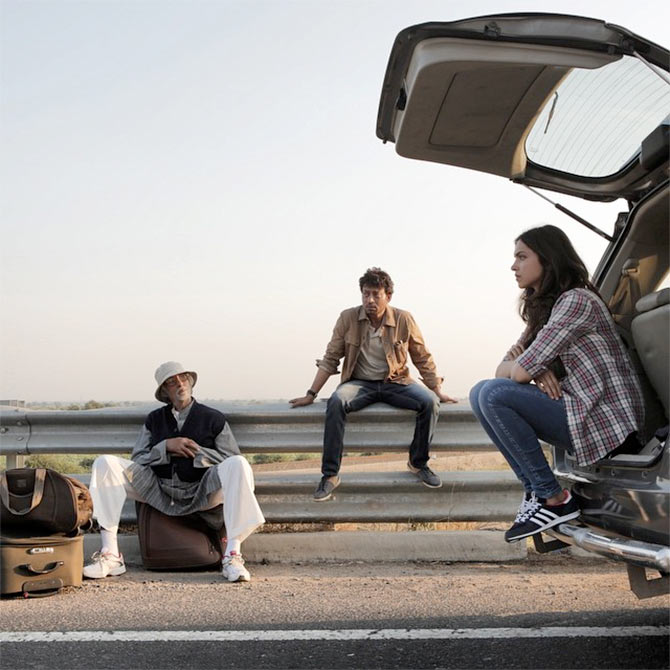 Amitabh Bachchan, Irrfan Khan and Deepika Padukone