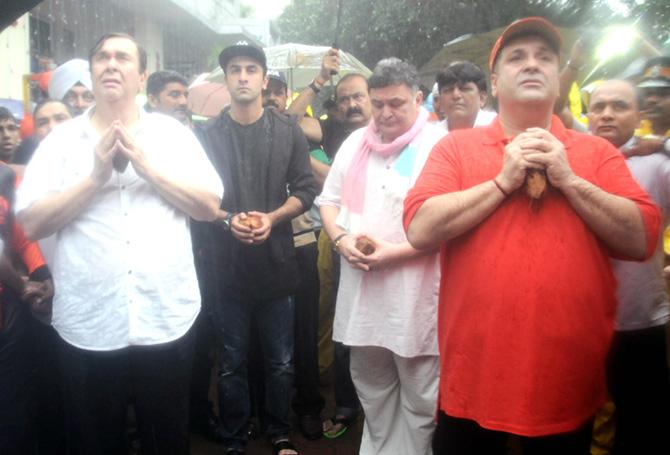 Randhir Kapoor, Ranbir Kapoor, Rishi Kapoor and Rajiv Kapoor