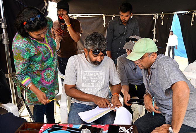 Candid Pictures On The Sets Of Baahubali Movies