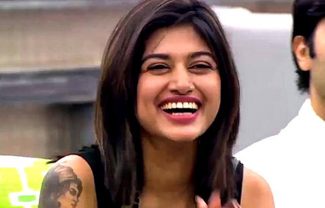 Oviya in the Bigg Boss house