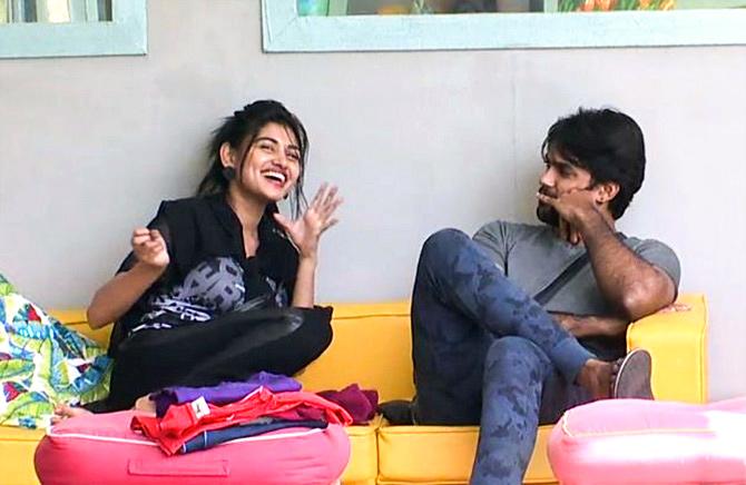 Oviya in the Bigg Boss house