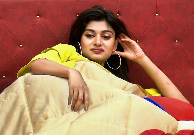 Oviya in the Bigg Boss house