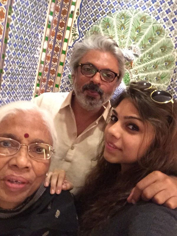 Sanjay Leela Bhansali with mother Leela and niece Sharmin