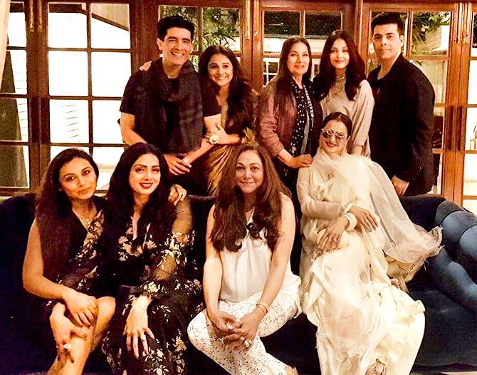 Sridevi parties with Rani, Rekha, Aishwarya