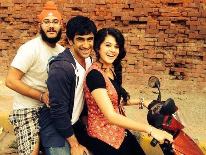 Arsh Bajwa, Amit Sadh and Taapsee Pannu in Running Shaadi