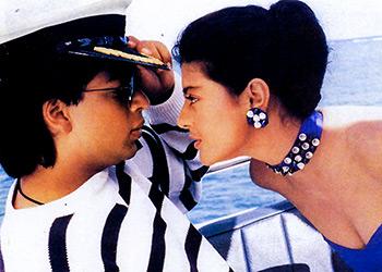 Shah Rukh Khan and Kajol in Baazigar