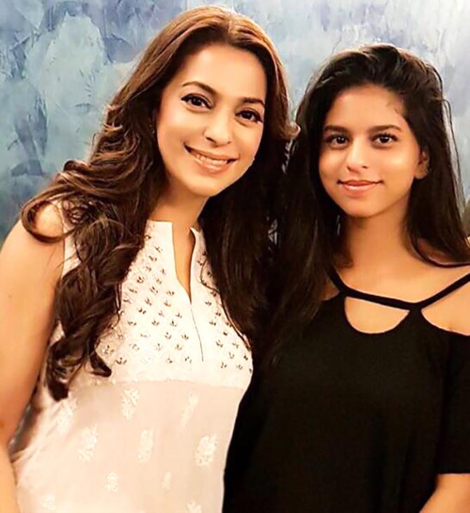 Juhi Chawla and Suhana Khan