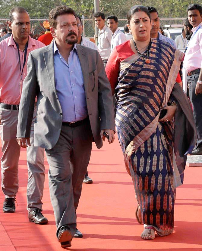 Information and Broadcasting Minister Smriti Irani at IFFI, Panaji, November 28, 2017.