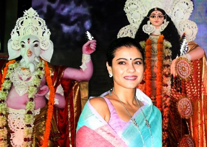 Pix: Celebrating Durga Puja With Kajol! - Rediff.com Movies